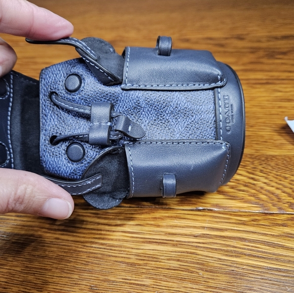 Coach Mini Warner Backpack Bag Charm In Signature Canvas - Picture 7 of 8